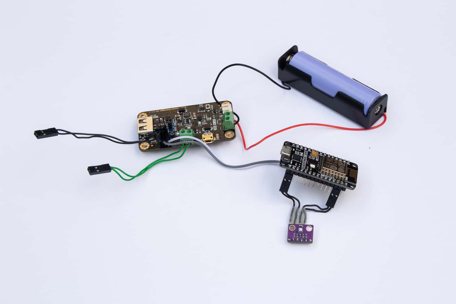 Battery, weather sensors and web-server running with very limited power.